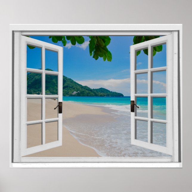 Fenster zum tropischen Imitat Poster (Vorne)
