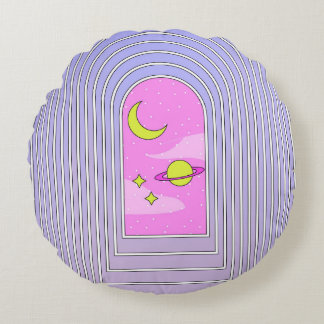 Fenster zum Universum, esoterischer Kosmos digital Rundes Kissen
