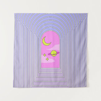 Fenster zum Universum, esoterischer Kosmos digital Wandteppich