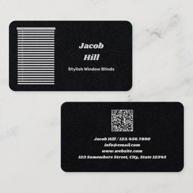 Fensterblindfarben mit benutzerdefinierter QR Visitenkarte (Vorne/Hinten)