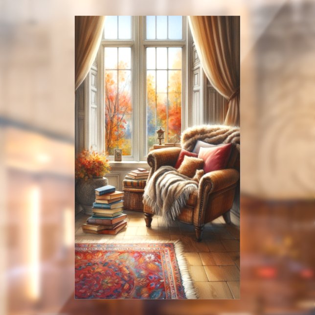 Fensterdarstellung im Fenster "Autumn Window View" Fensteraufkleber (Blatt 2)