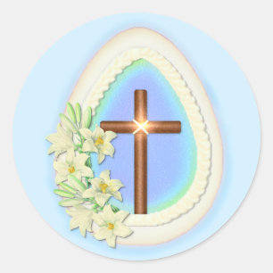 Fenstereier und -kreuz runder aufkleber