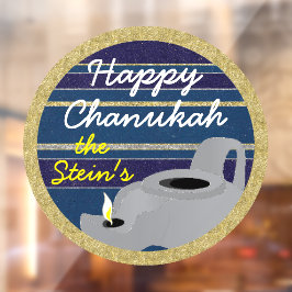 Fensterheber der Öllampe Hanukkah Fensteraufkleber