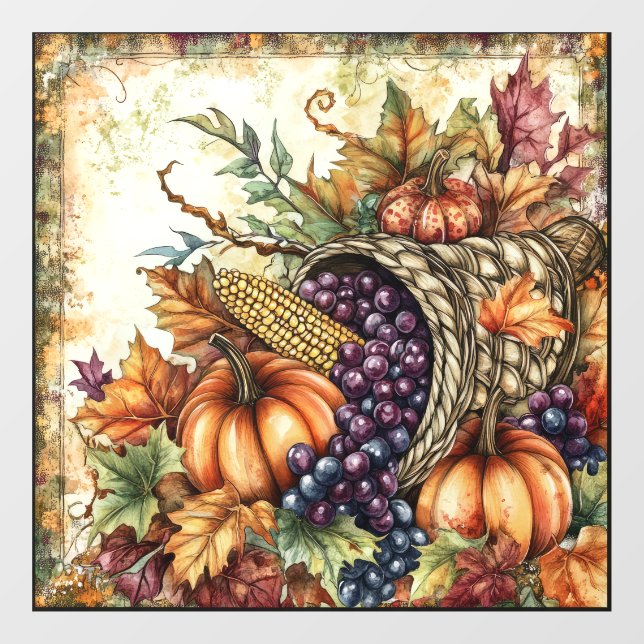 Fensterheber des Autumn Cornucopia Fensteraufkleber (Blatt)