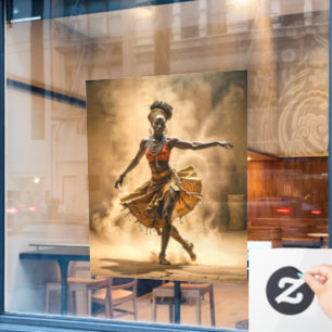 Fensterheber für afrikanische Tänzer Fensteraufkleber
