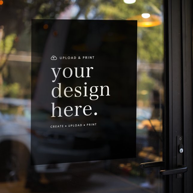 Fensterheber für das Hochladen des Designs 18" x 2 Fensteraufkleber (Versatile window cling decal sign for business, events, weddings, special occasions & more!)