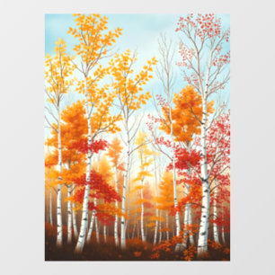 Fensterheber für Herbst-Birken Fensteraufkleber