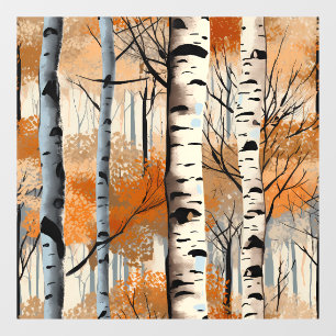 Fensterheber für Herbst-Birken Fensteraufkleber