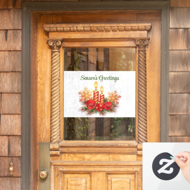 Fensterheber für Weihnachtskerzen Fensteraufkleber (Haustür)