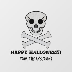 Fensterheber "Halloween Skull and Bones" Fensteraufkleber