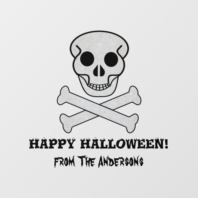 Fensterheber "Halloween Skull and Bones" Fensteraufkleber (Blatt)