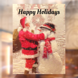 Fensterheber Santa and Snowman Fensteraufkleber