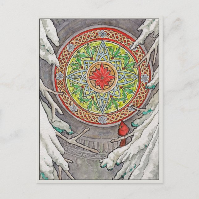 Fensterkarte für den Dezember Postkarte (Vorderseite)