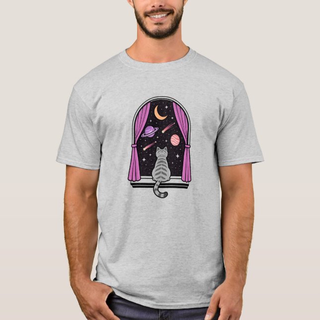 Fensterkatze T-Shirt (Vorderseite)