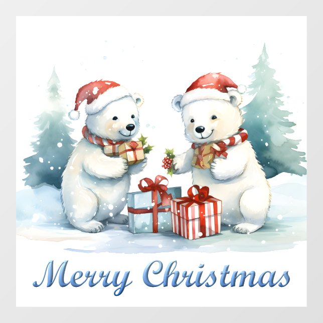 Fensterklammer für Polarbären Fensteraufkleber (Blatt)