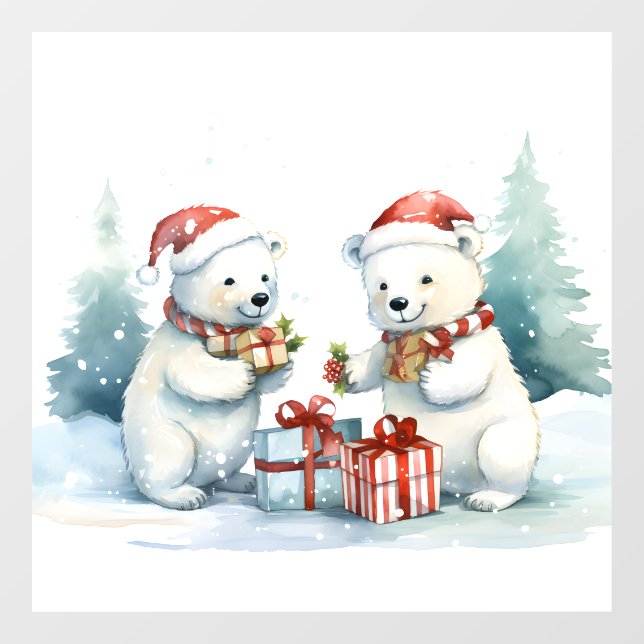 Fensterklammer für Polarbären Fensteraufkleber (Blatt)