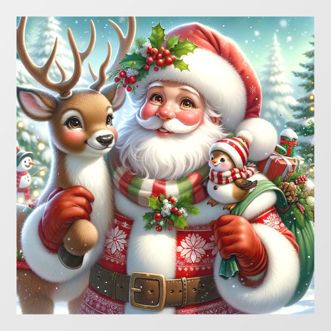 Fensterklammer für Santa und Companies Fensteraufkleber (Blatt)