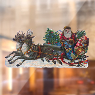 Fensterklemme für Santa Sleigh und Rentiere Fensteraufkleber