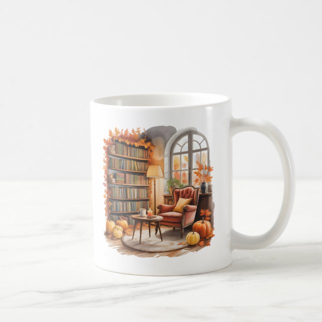 Fensterlese-Tasse — Gemütlicher Sessel & Bücher Kaffeetasse (Rechts)
