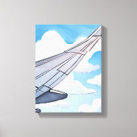 Fensterplatz | Flugzeug mit Sky Watercolor Travel