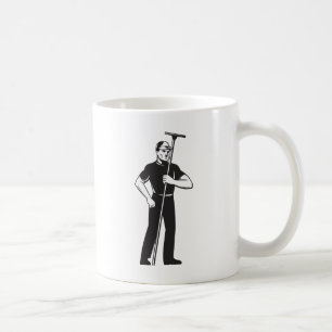 Fensterputzerarbeitskraftreinigungswaschen Retro Tasse