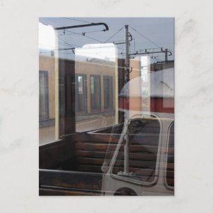 Fensterreflexionen im Bahnbetriebswerk von alten Z Postkarte