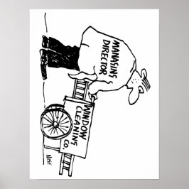 Fensterreiniger mit Fensterreinigungskarte Poster
