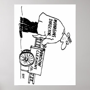 Fensterreiniger mit Fensterreinigungskarte Poster