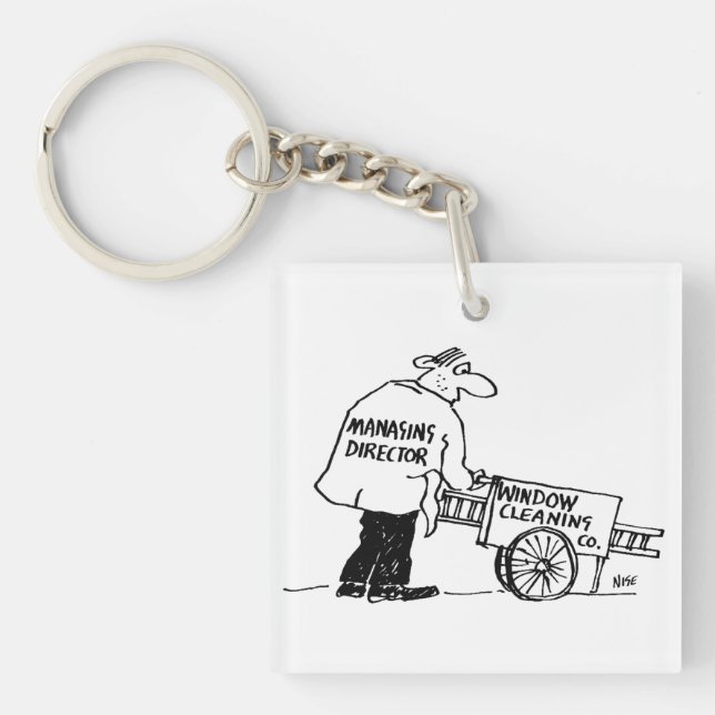 Fensterreiniger mit Fensterreinigungskarte Schlüsselanhänger (Vorderseite)