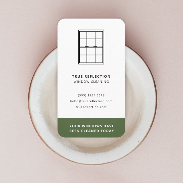 Fensterreiniger Windows wird heute grüne Aufforder Visitenkarte (Von Creator hochgeladen)