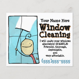 Fensterreinigung. Promotioneller Marketing Sales F Flyer