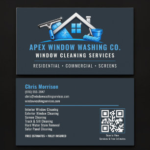 Fensterreinigungs-QR-Code Professionelle Dienstlei Visitenkarte