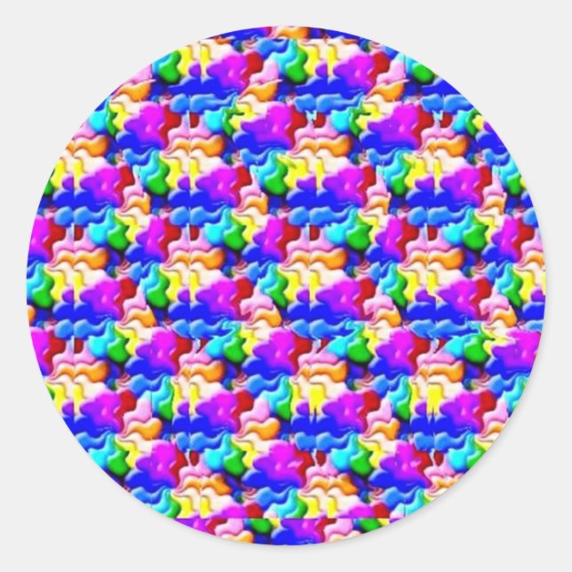 Fensterschmetterlingstereogramm Runder Aufkleber (Vorderseite)