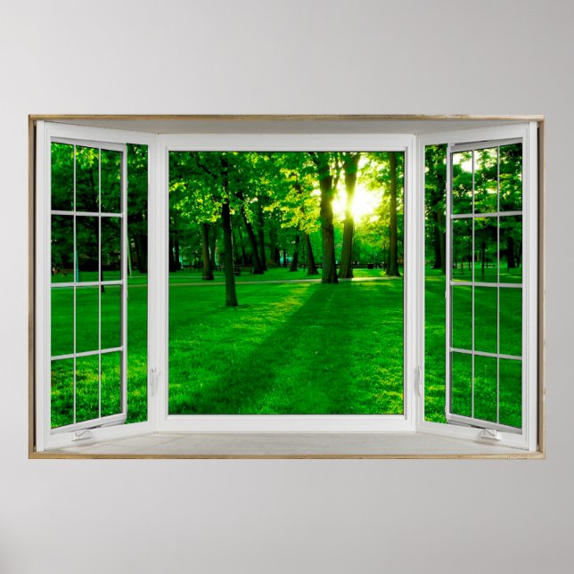 Fenstertäuschung über die weiße Bucht Poster (Vorne)