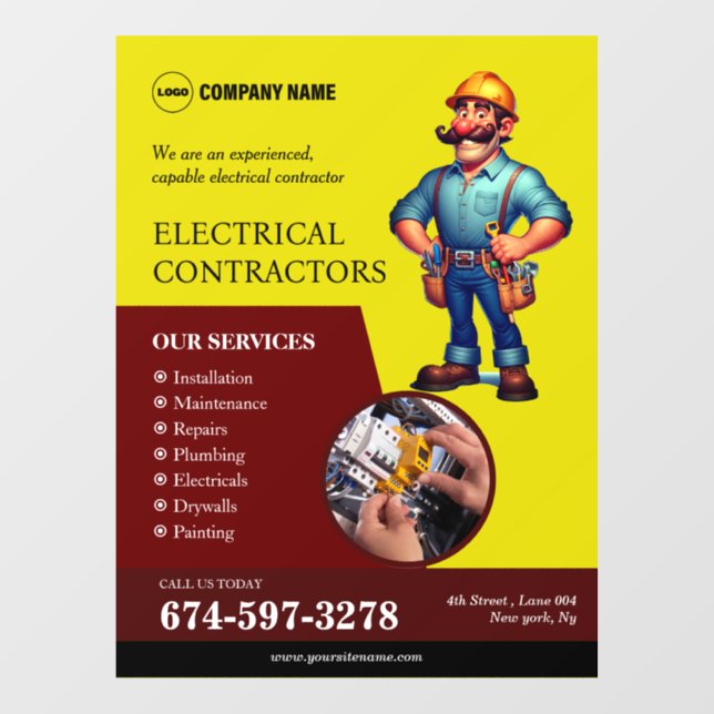 Fensterverkleidung für elektrische Auftragnehmer Fensteraufkleber (Blatt)