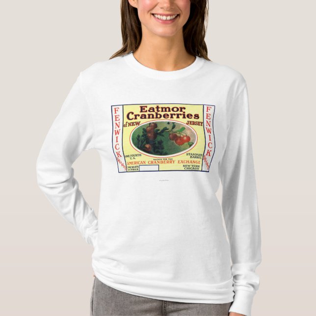 Fenwick Eatmor Moosbeermarken-Aufkleber T-Shirt (Vorderseite)