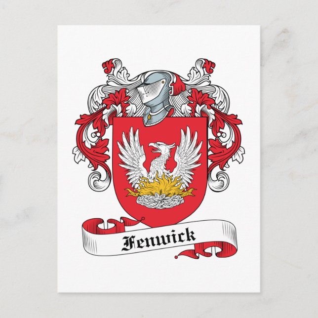 Fenwick Familienwappen Postkarte (Vorderseite)