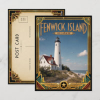Fenwick Island Delaware Vintage Art Deco Golden