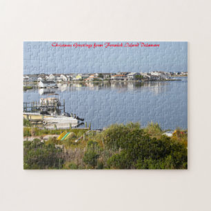 Fenwick Island Delaware. Weihnachtsgrüße Puzzle