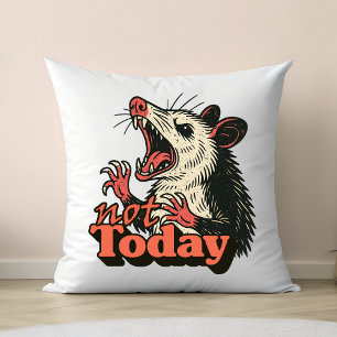 Feral Angry Possum noch nicht Typografie Kissen