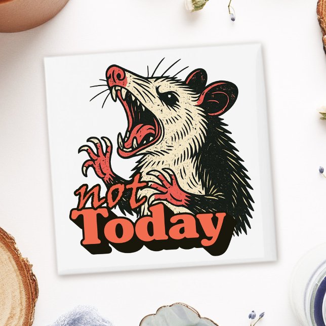 Feral Angry Possum noch nicht Typografie Magnet (Make a fierce statement with this feral possum design
)