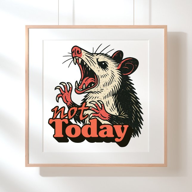 Feral Angry Possum noch nicht Typografie Poster (Make a fierce statement with this feral possum design
)