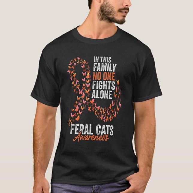 Feral Cats Awareness Monat Schmetterlinge Orange R T-Shirt (Vorderseite)