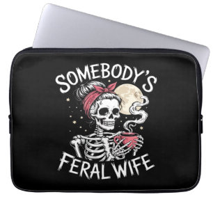 Feral Funny Coffee Liebhaber trinken Skull Joke Laptopschutzhülle