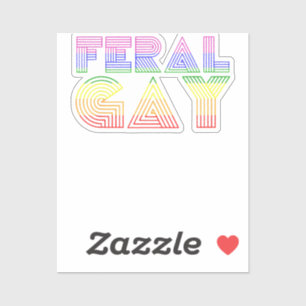 Feral Gay LGBT Gay Bi Pan Trans Pride Meme Rainbow Aufkleber