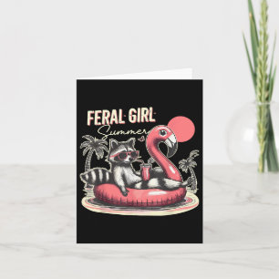 Feral Girl Sommer Funny Meme Ferrovia Sommer Karte