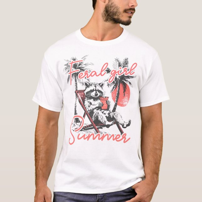 Feral Girl Sommer Funny Meme Ferrovia Sommer T-Shirt (Vorderseite)