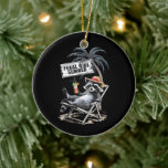 Feral Girl Summer Beach Funny Raccoon Keramik Ornament<br><div class="desc">Feral Girl Summer Beach Funny Raccoon</div>