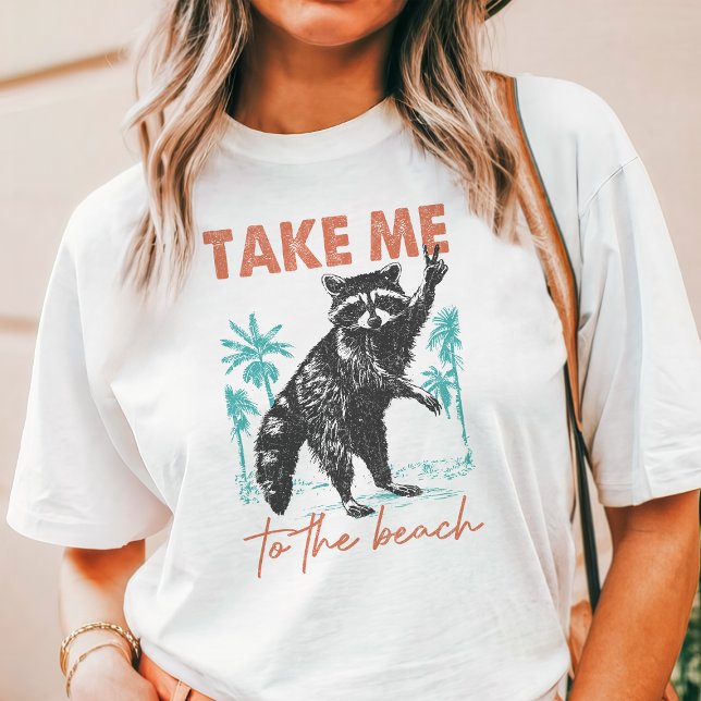 Feral Girl Summer Beach Raccoon Tri-Blend Shirt (Von Creator hochgeladen)