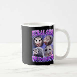 Feral Girl Summer Opossum Funny Meme Kaffeetasse